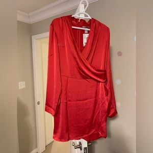 H&M satin red dress size large